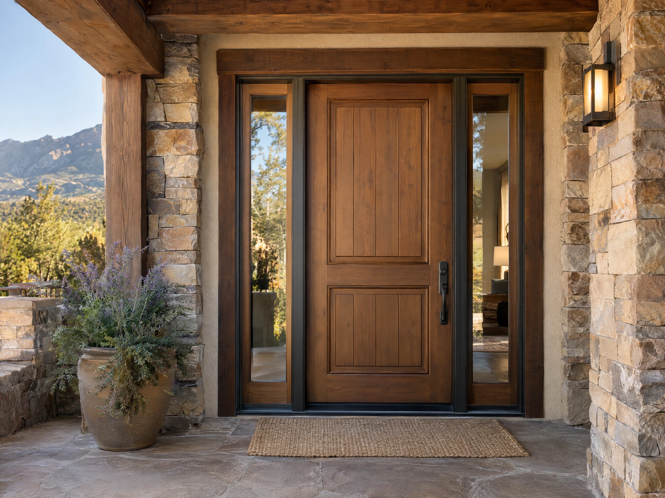 Illustrative New Mexico setting for entry doors