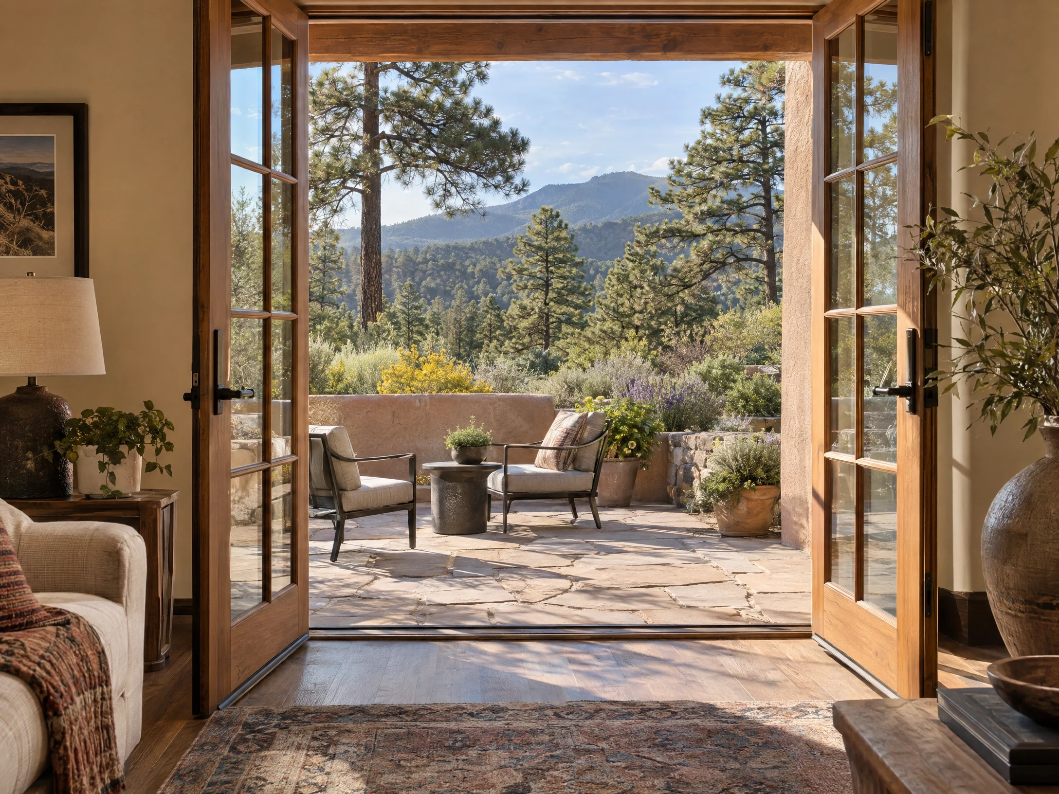 Illustrative New Mexico setting for french doors