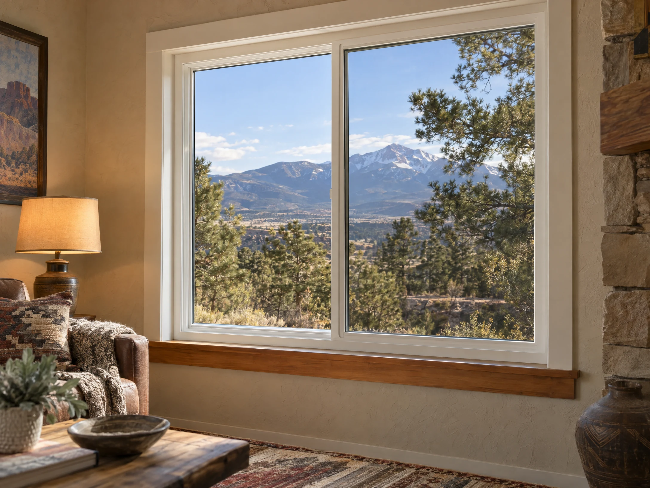 Illustrative New Mexico setting for vinyl windows